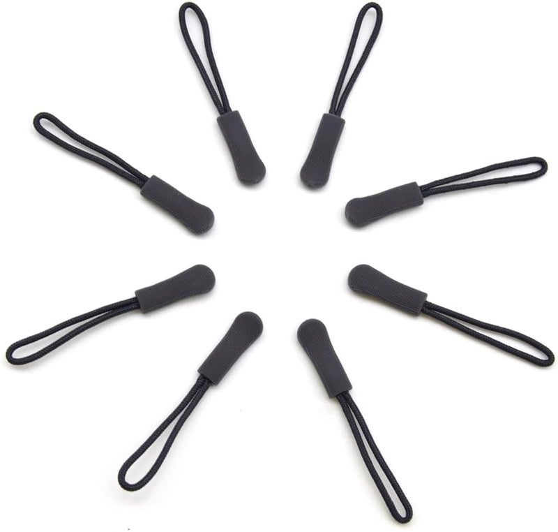 Ruidee 50 Pieces Zipper Pulls Zipper Tabs Zipper Pull Cord Extender Replacement Zipper Pulls for Backpacks, Jackets, Luggage, Purses, Handbags（Dark Grey） - Image 4